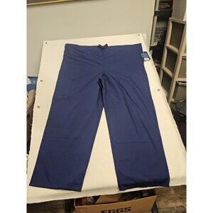Adar Natural-Rise Multipocket Scrub Pants Wide Leg Blue Unisex 3X